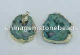 NGP1955 30*40mm - 45*55mm freeform druzy agate & amethyst pendants