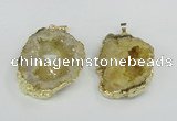 NGP1958 30*40mm - 40*50mm freeform druzy agate gemstone pendants