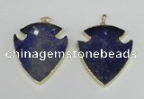 NGP1961 47*57mm arrowhead agate gemstone pendants wholesale