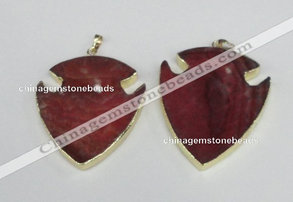 NGP1962 47*57mm arrowhead agate gemstone pendants wholesale