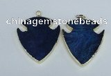 NGP1964 47*57mm arrowhead agate gemstone pendants wholesale