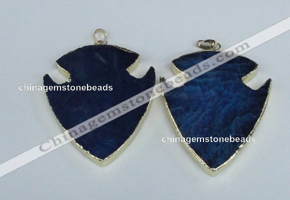 NGP1964 47*57mm arrowhead agate gemstone pendants wholesale