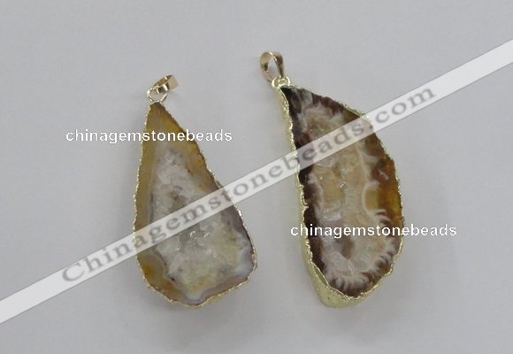 NGP1968 25*40mm - 30*50mm freeform druzy agate gemstone pendants