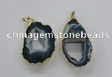 NGP1971 25*40mm - 30*50mm freeform druzy agate gemstone pendants