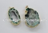 NGP1972 25*40mm - 30*50mm freeform druzy agate gemstone pendants