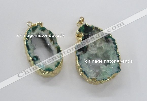 NGP1972 25*40mm - 30*50mm freeform druzy agate gemstone pendants
