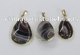 NGP1976 18*25mm - 25*35mm teardrop Botswana agate pendants