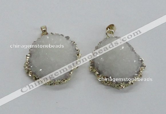 NGP1984 25*30mm - 30*35mm freefrom druzy agate pendants