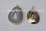 NGP1994 35*45mm - 40*50mm freeform plated druzy agate pendants