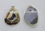 NGP1995 35*45mm - 40*50mm freeform plated druzy agate pendants