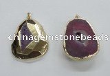 NGP1996 35*45mm - 40*50mm freeform plated druzy agate pendants