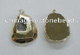 NGP1997 35*45mm - 40*50mm freeform plated druzy agate pendants