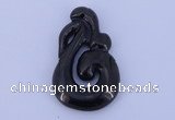 NGP203 30*50mm fashion jet gemstone pendant jewelry wholesale