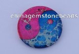 NGP204 6*40mm coin dyed imperial jasper gemstone pendant jewelry