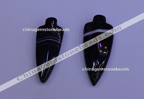 NGP2050 15*40mm - 18*45mm arrowhead striped agate pendants