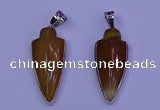 NGP2058 15*40mm - 18*45mm arrowhead striped agate pendants