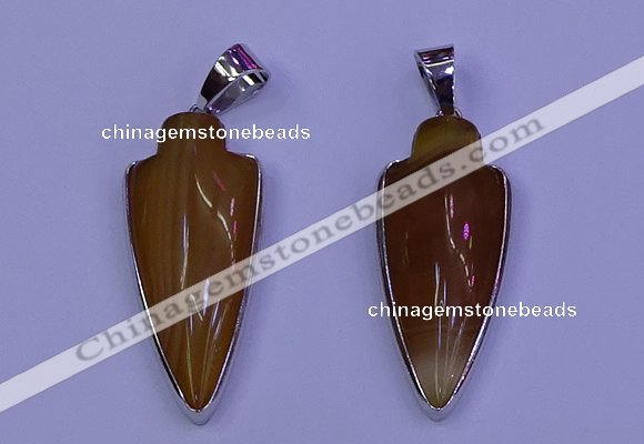 NGP2058 15*40mm - 18*45mm arrowhead striped agate pendants