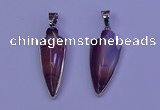 NGP2059 15*40mm - 18*45mm arrowhead striped agate pendants