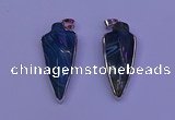 NGP2061 15*40mm - 18*45mm arrowhead striped agate pendants