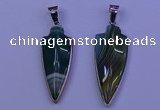 NGP2062 15*40mm - 18*45mm arrowhead striped agate pendants