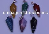 NGP2063 15*40mm - 18*45mm arrowhead striped agate pendants