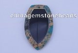 NGP210 30*50mm fashion dyed imperial jasper & black stone pendant