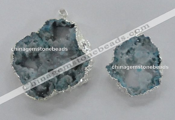 NGP2104 40*50mm - 55*65mm freeform druzy agate gemstone pendants