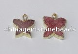 NGP2112 15*20mm - 18*25mm butterfly druzy agate gemstone pendants