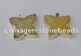 NGP2116 22*30mm - 25*30mm butterfly druzy agate gemstone pendants