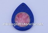 NGP212 37*50mm fashion dyed rhodochrosite & lapis lazuli gemstone pendant