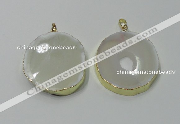 NGP2122 35*40mm - 40*45mm freeform druzy agate gemstone pendants