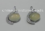 NGP2125 22*35mm agate gemstone pendants with crystal pave alloy settings