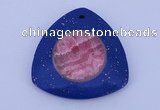 NGP213 45*45mm fashion dyed rhodochrosite & lapis lazuli gemstone pendant