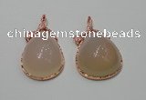 NGP2148 28*50mm agate gemstone pendants with crystal pave alloy settings