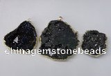 NGP2210 30*40mm - 45*55mm freeform plated druzy agate pendants