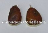 NGP2215 30*40mm - 40*45mm freeform druzy agate gemstone pendants