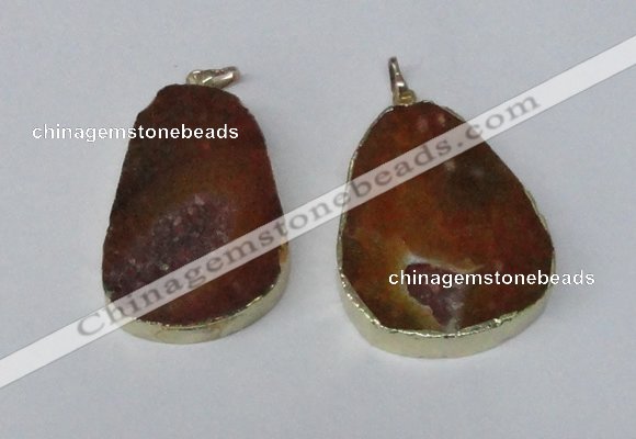 NGP2215 30*40mm - 40*45mm freeform druzy agate gemstone pendants