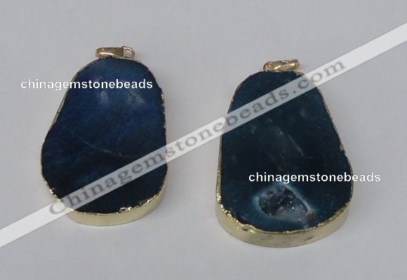 NGP2218 30*40mm - 40*45mm freeform druzy agate gemstone pendants