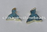 NGP2229 20*25mm - 22*30mm fishtail druzy agate gemstone pendants