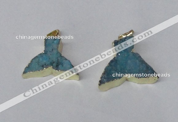 NGP2229 20*25mm - 22*30mm fishtail druzy agate gemstone pendants