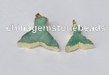 NGP2230 20*25mm - 22*30mm fishtail druzy agate gemstone pendants