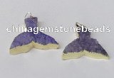 NGP2235 35*45mm - 40*55mm fishtail druzy agate gemstone pendants