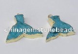 NGP2237 35*45mm - 40*55mm fishtail druzy agate gemstone pendants