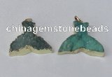 NGP2238 35*45mm - 40*55mm fishtail druzy agate gemstone pendants