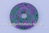 NGP224 5*30mm fashion synthetic ruby zoisite gemstone donut pendant