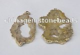 NGP2241 40*50mm - 45*55mm freeform plated druzy agate pendants