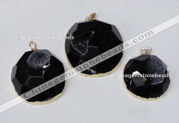 NGP2243 35*40mm - 45*50mm freeform druzy agate gemstone pendants