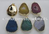 NGP2247 30*40mm - 40*45mm freeform druzy agate gemstone pendants