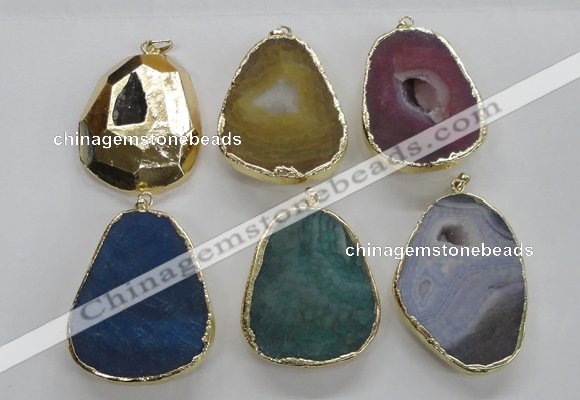 NGP2247 30*40mm - 40*45mm freeform druzy agate gemstone pendants