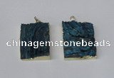 NGP2250 30*40mm - 40*45mm rectangle druzy agate gemstone pendants